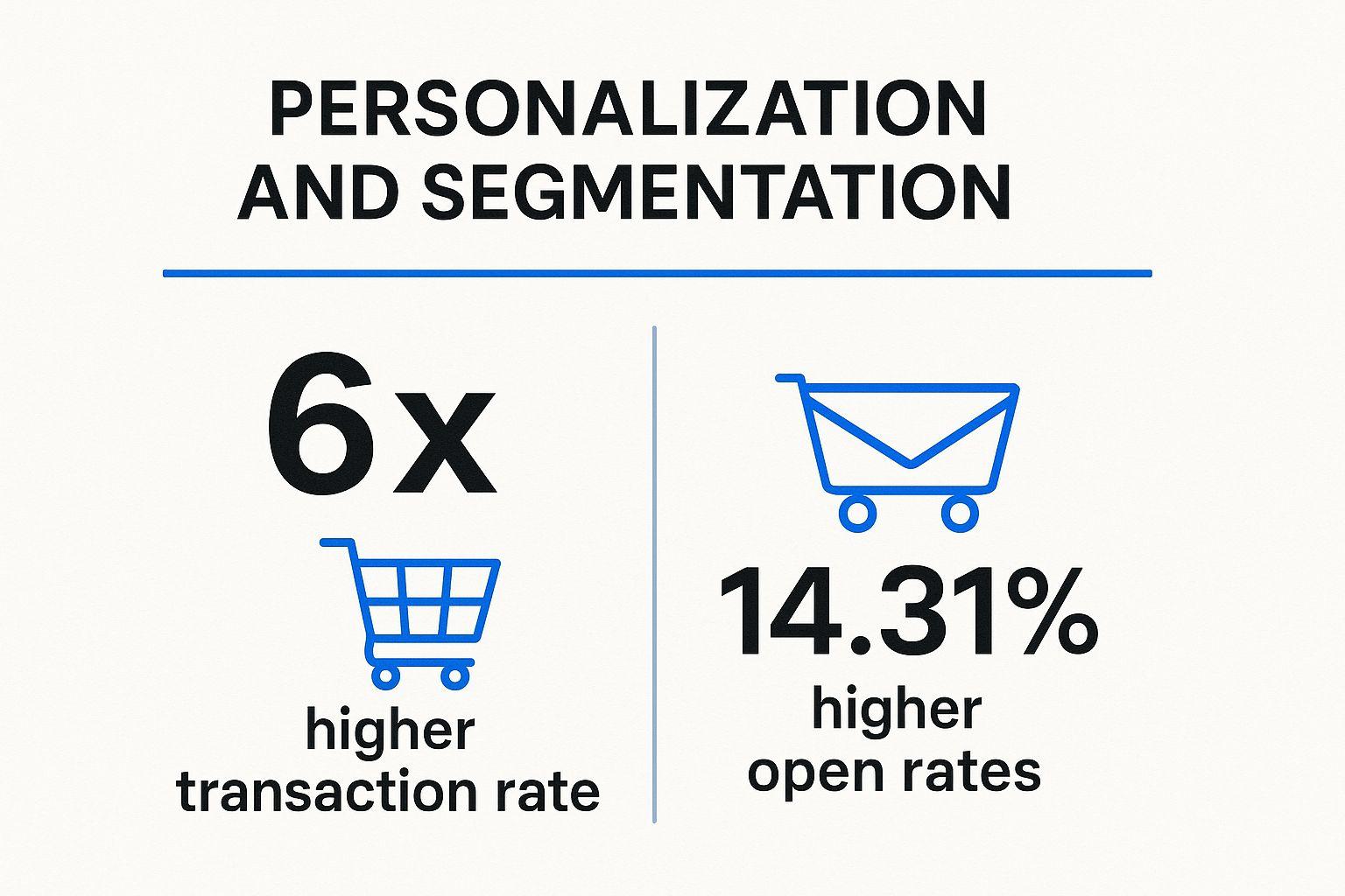 Infographic showing key data about Strategic Personalization and Segmentation
